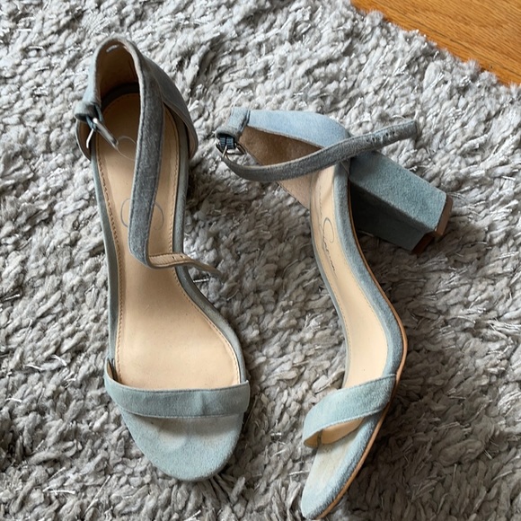 Light Blue Suede Sandal - Picture 1 of 3